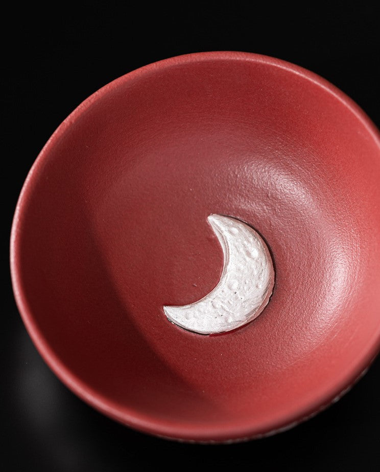 Sun & Moon Harmony — Handcrafted Forbidden City red Porcelain Tea Cup Set