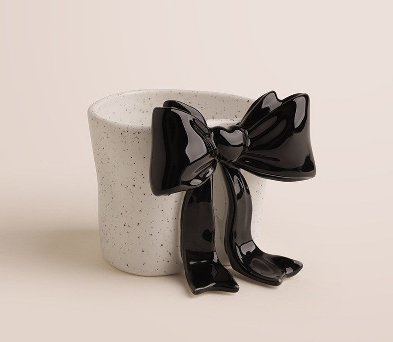 Ribbon Grace — Handmade Porcelain Coffee Cup