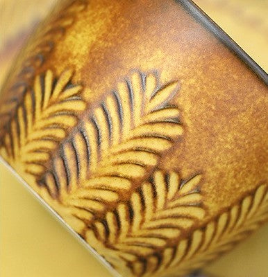 Golden Grain Elegance – Handcrafted Porcelain Coffee Cup & Saucer Set