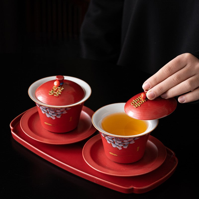 Centennial Harmony Teaware Set —  Double Happiness Wedding Porcelain Tea Ceremony Gift Collection