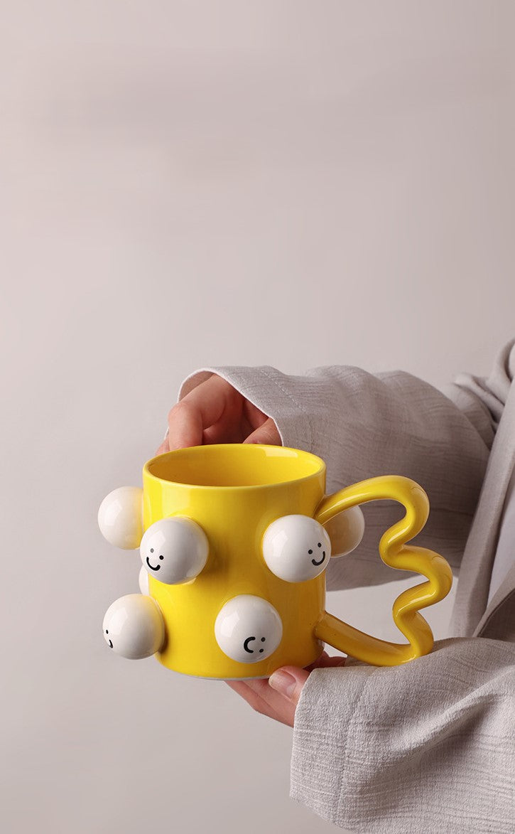 Smiles in Bloom — Handmade Porcelain Coffee Mug
