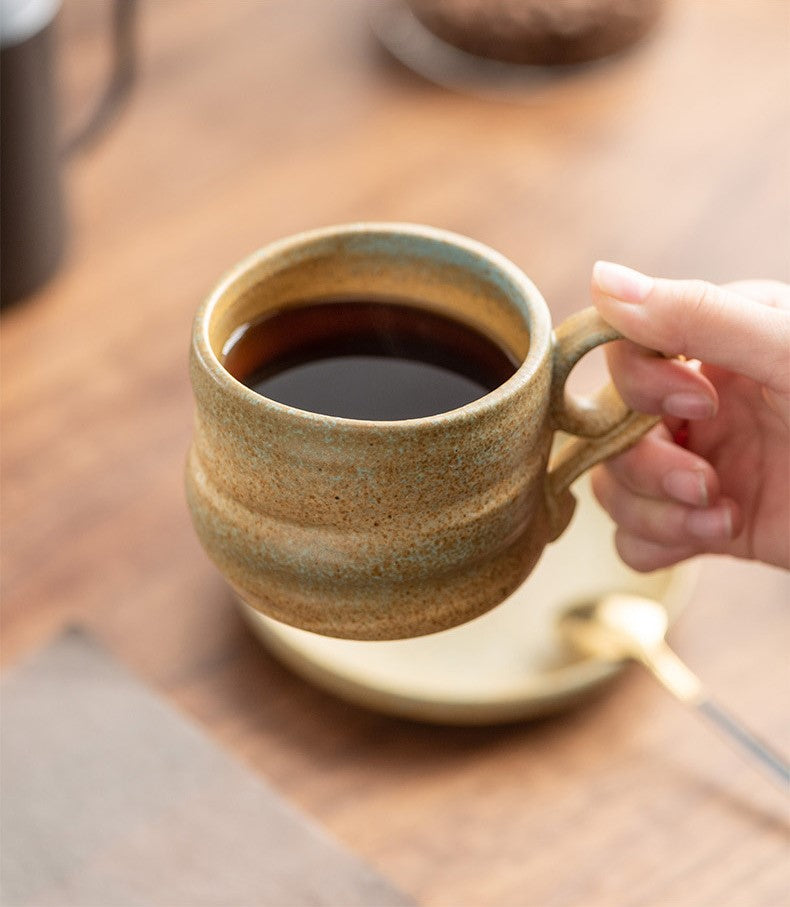 Kiln-Change Harmony – Handcrafted Porcelain Coffee Cup & Saucer Set