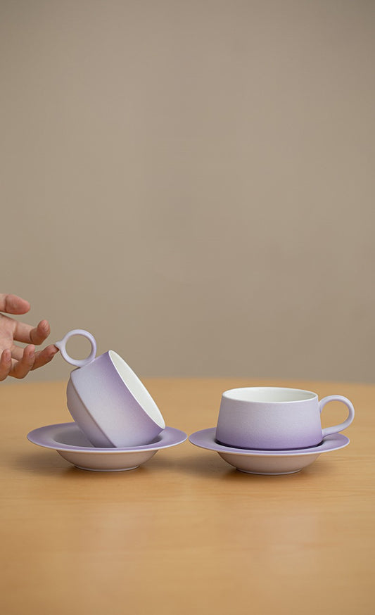 Ink Splash – Handcrafted Ceramic Coffee Mug & Saucer Set