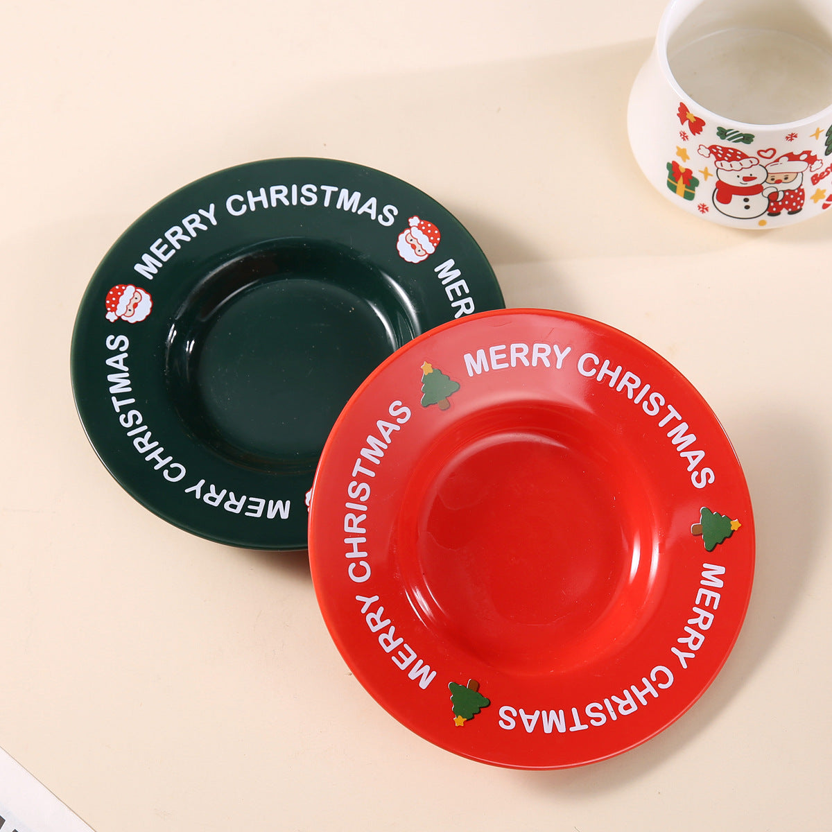 Joyful Harmony – Handcrafted Christmas Ceramic Cup & Saucer Gift Set