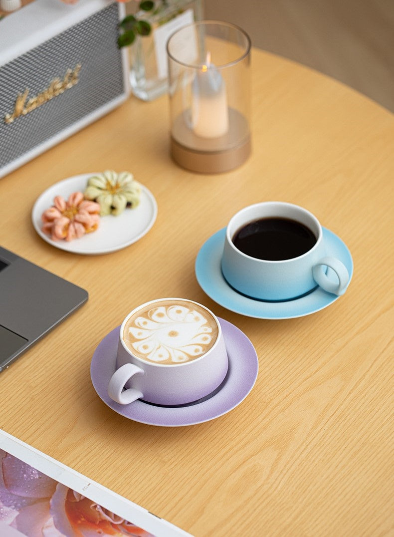 Ink Splash – Handcrafted Ceramic Coffee Mug & Saucer Set