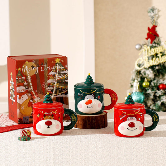 Holiday Cheer Mug – Handcrafted Ceramic Christmas Cup with Gift Box