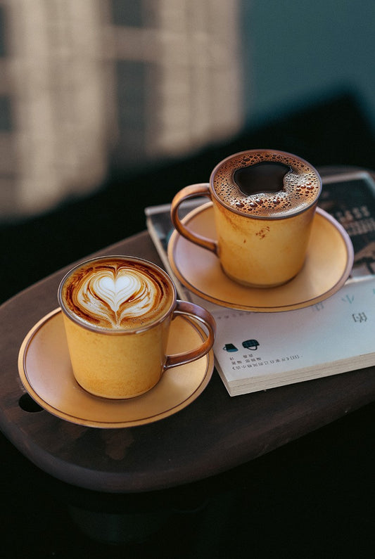 Rustic Amber – Handcrafted Ceramic Coffee Cup & Saucer Set