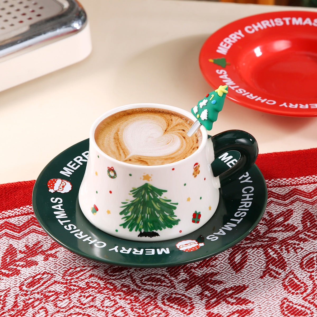 Joyful Harmony – Handcrafted Christmas Ceramic Cup & Saucer Gift Set
