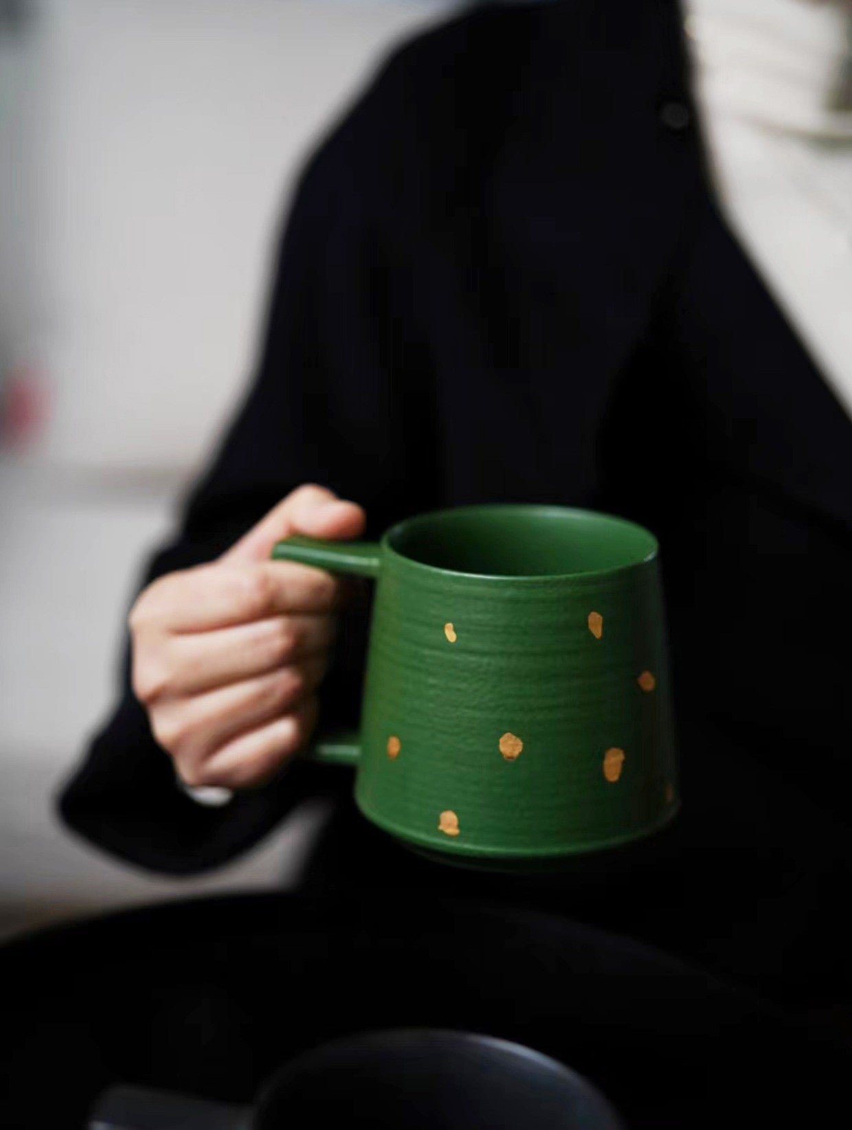 Golden Mist — Handmade Porcelain Coffee Mug