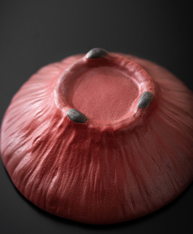 Lotus Bloom – Handcrafted Forbidden City red Porcelain Tea Cup