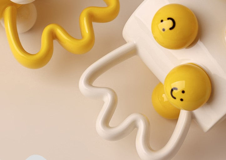 Smiles in Bloom — Handmade Porcelain Coffee Mug