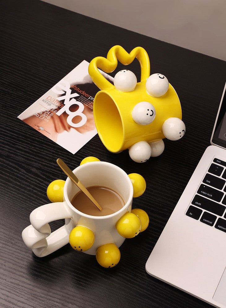 Smiles in Bloom — Handmade Porcelain Coffee Mug