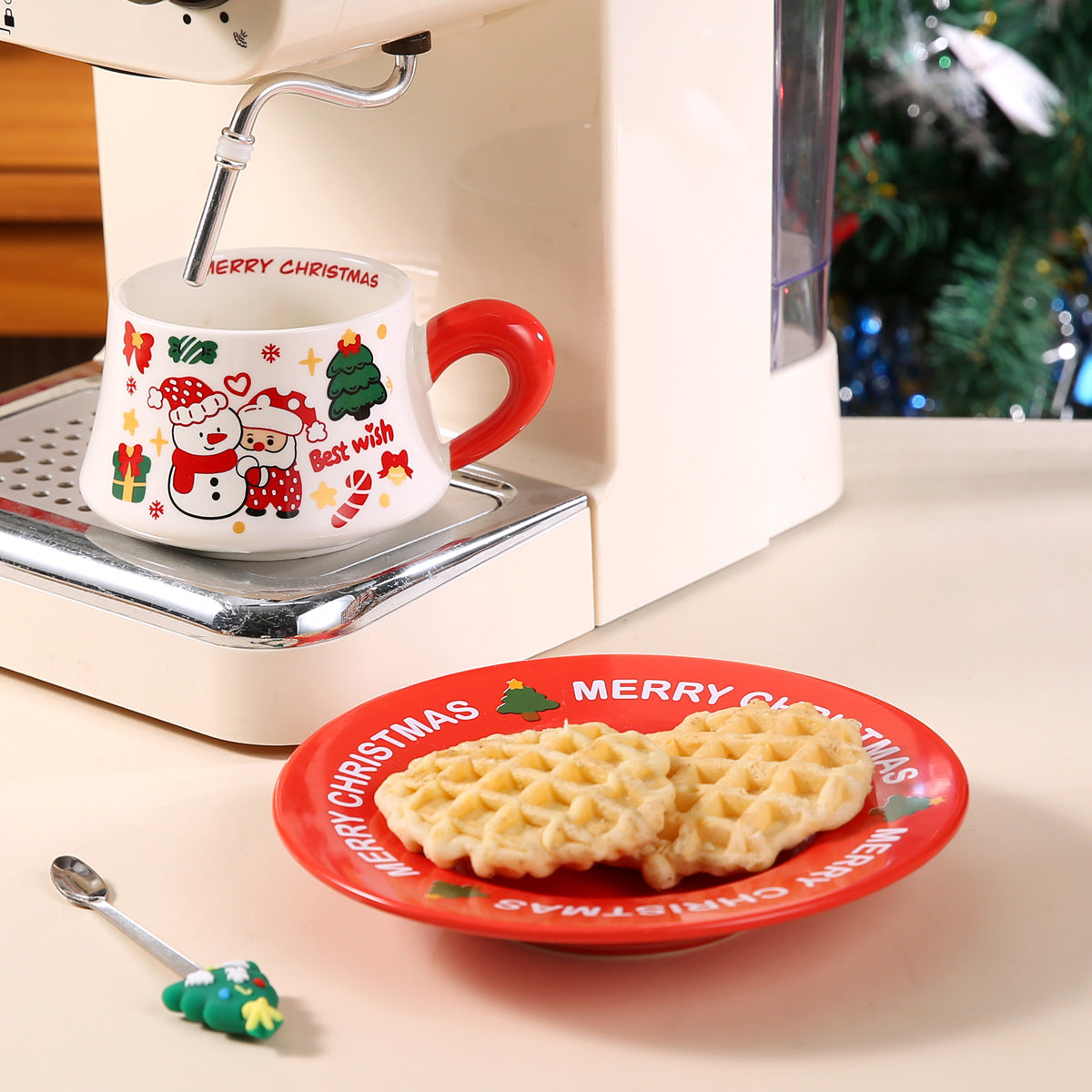 Joyful Harmony – Handcrafted Christmas Ceramic Cup & Saucer Gift Set