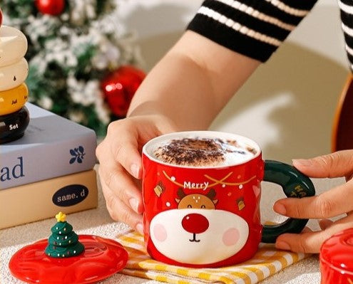 Holiday Cheer Mug – Handcrafted Ceramic Christmas Cup with Gift Box