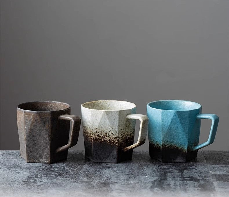 Polygon Rustic – Handmade Ceramic Coffee Mug