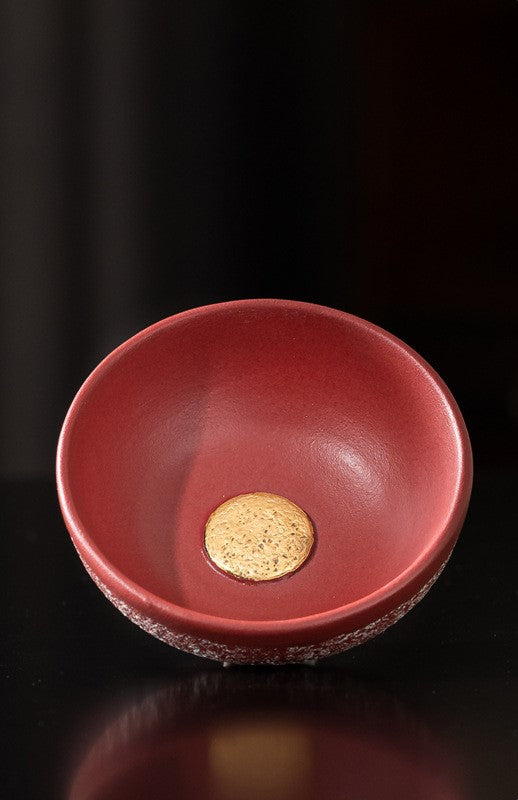 Sun & Moon Harmony — Handcrafted Forbidden City red Porcelain Tea Cup Set