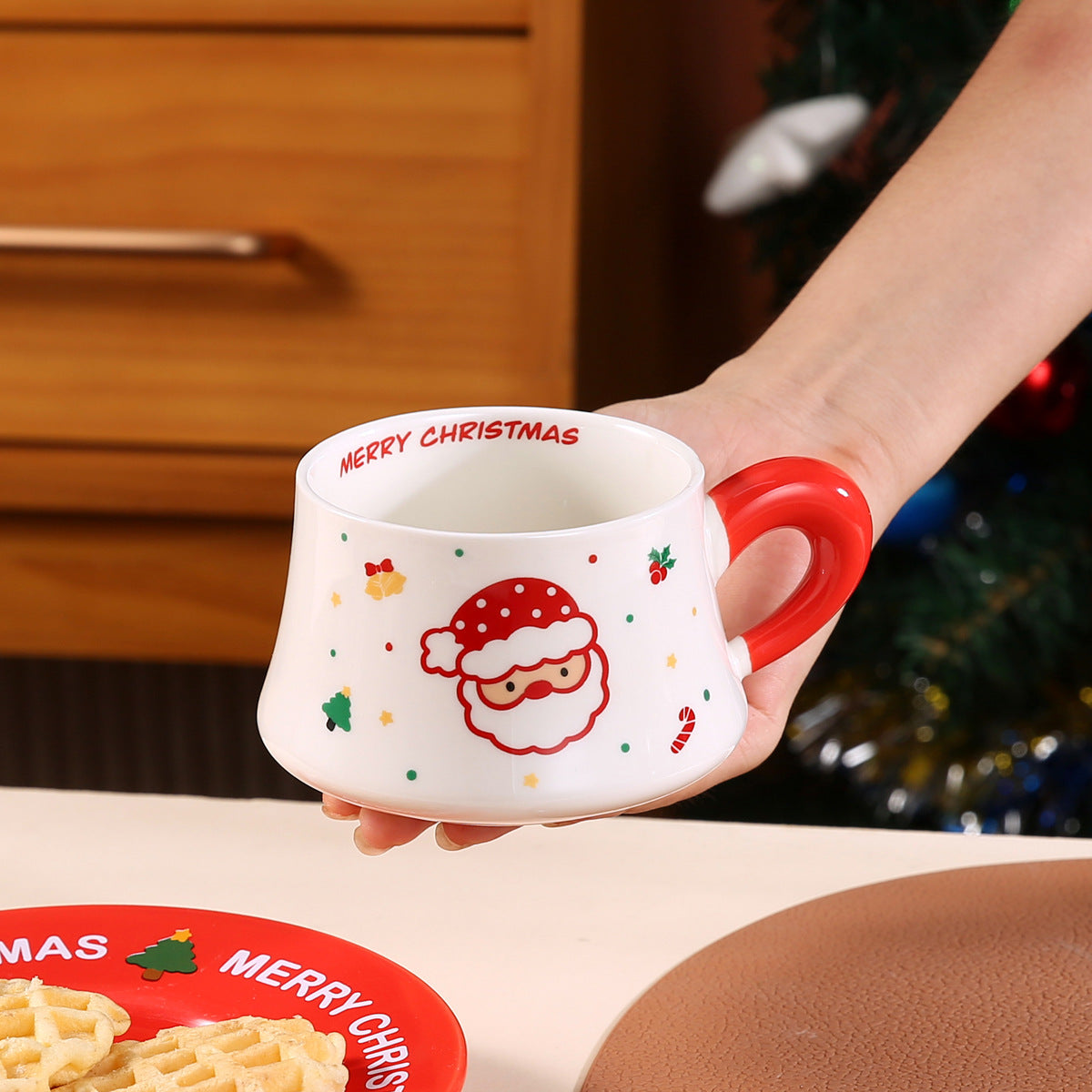 Joyful Harmony – Handcrafted Christmas Ceramic Cup & Saucer Gift Set