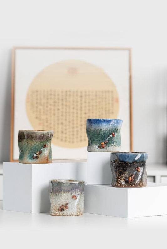 Stone Harmony – Handcrafted Kiln-Glazed Porcelain Coffee Cup