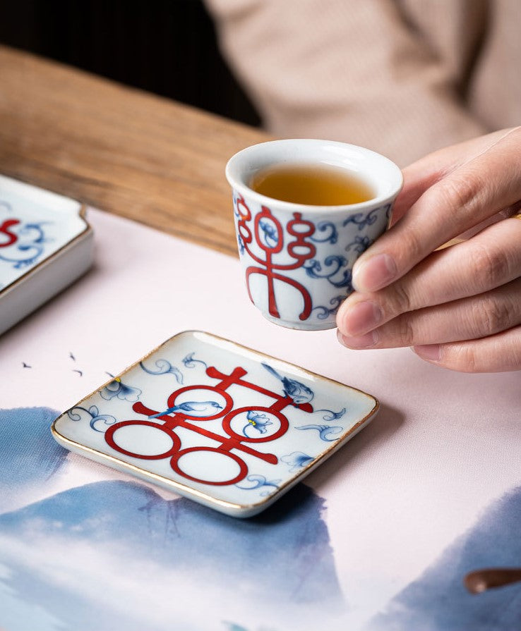 Joy & Harmony — Two-Piece Porcelain Blue-and-White Tea Tasting Collection