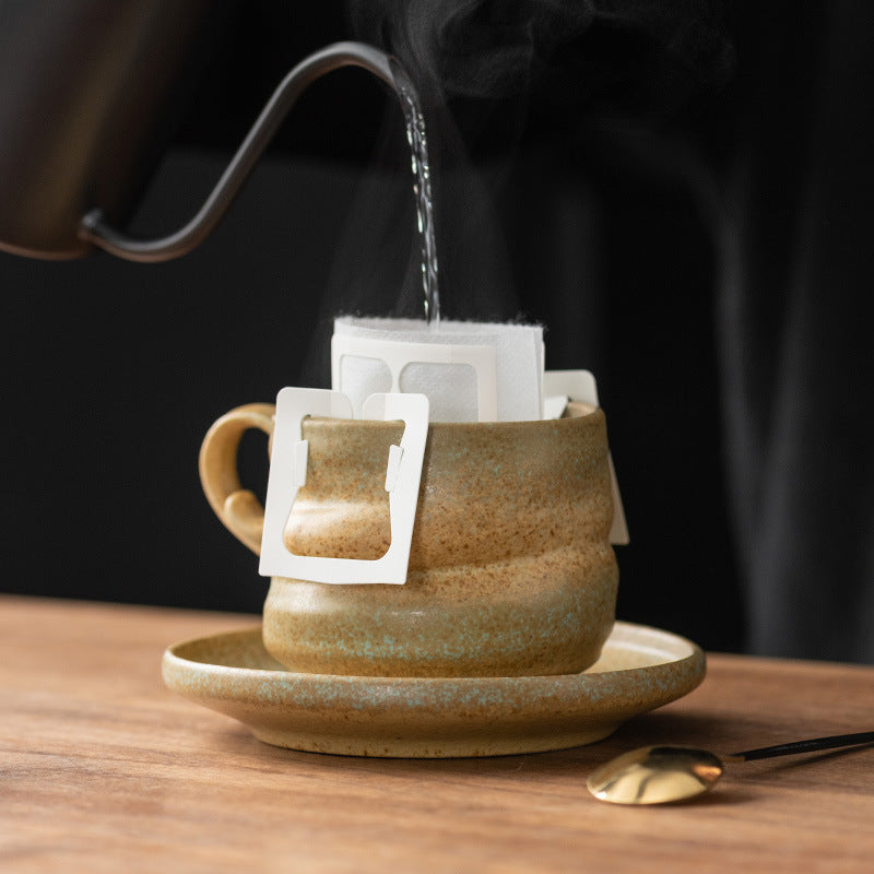 Kiln-Change Harmony – Handcrafted Porcelain Coffee Cup & Saucer Set