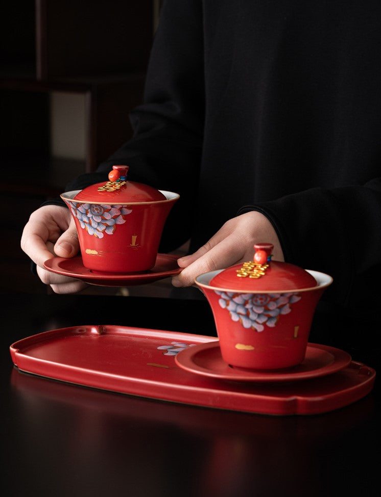 Centennial Harmony Teaware Set —  Double Happiness Wedding Porcelain Tea Ceremony Gift Collection