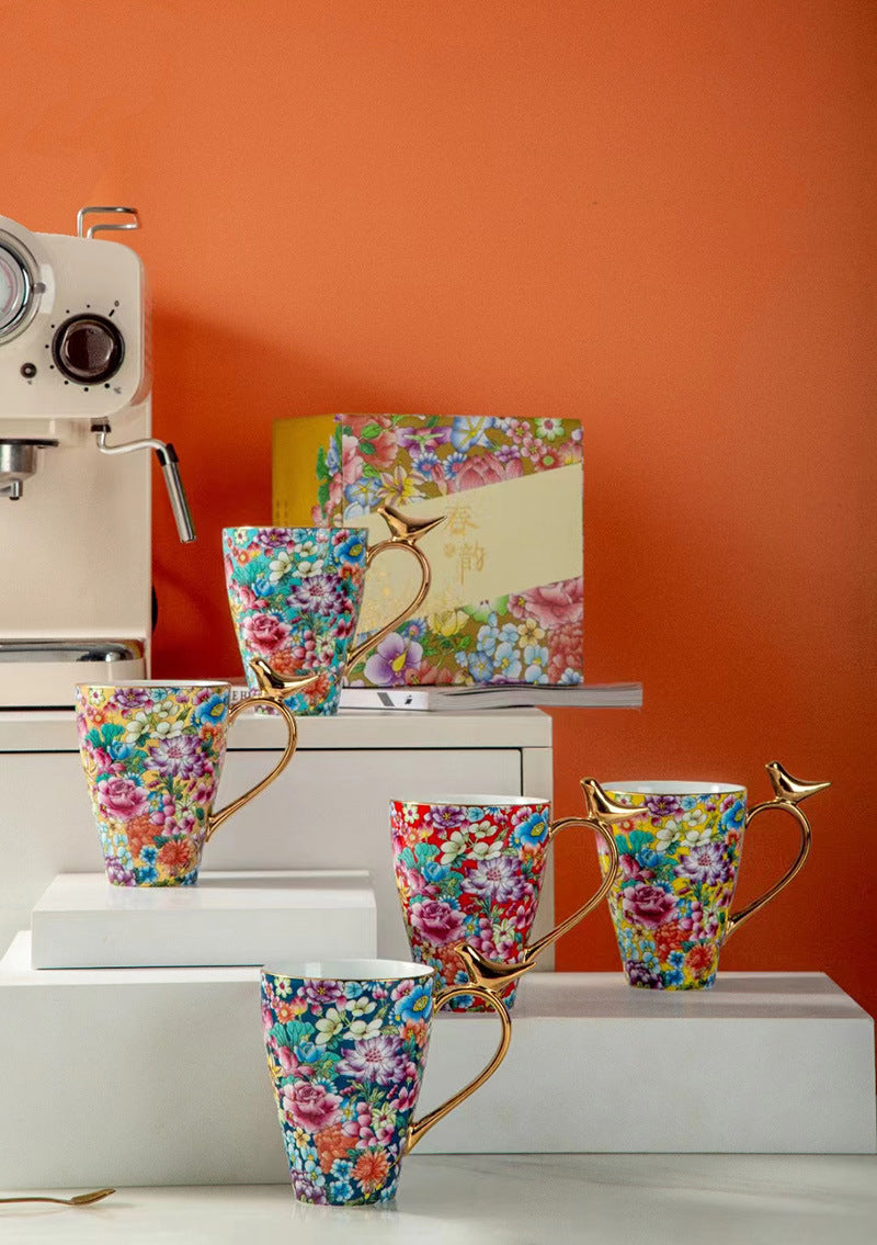 Blooming Splendor — Handmade Porcelain Coffee Mug