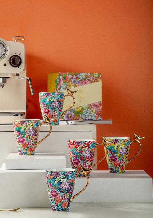Blooming Splendor — Handmade Porcelain Coffee Mug