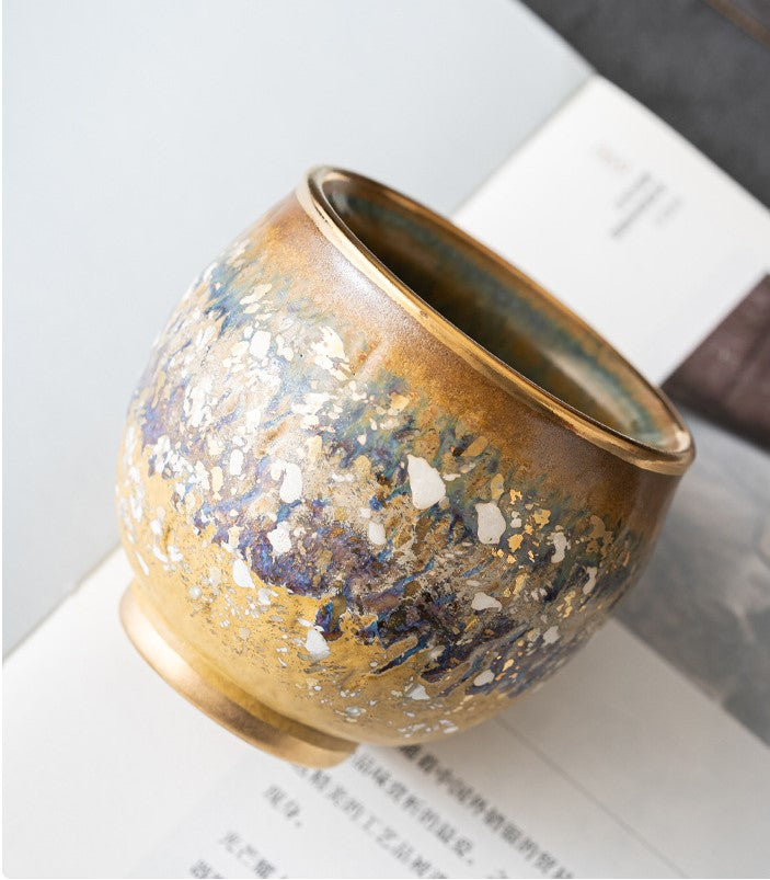 Eternal Union — Handmade Four-Color Kiln-Glazed Ceremony Tea Cup Gift Set