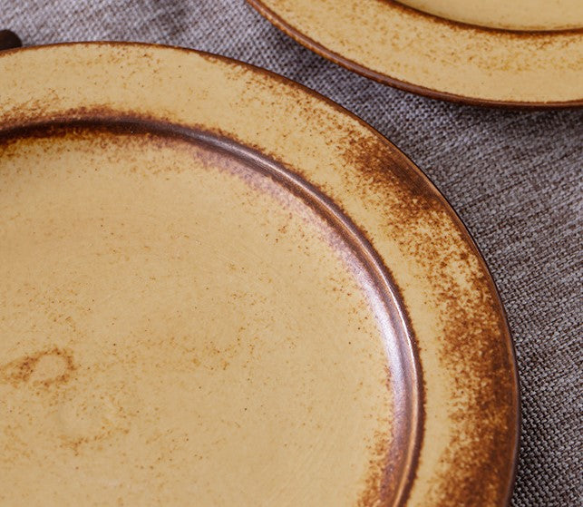 Amber Flow – Handcrafted Rustic Ceramic Coffee Cup & Saucer