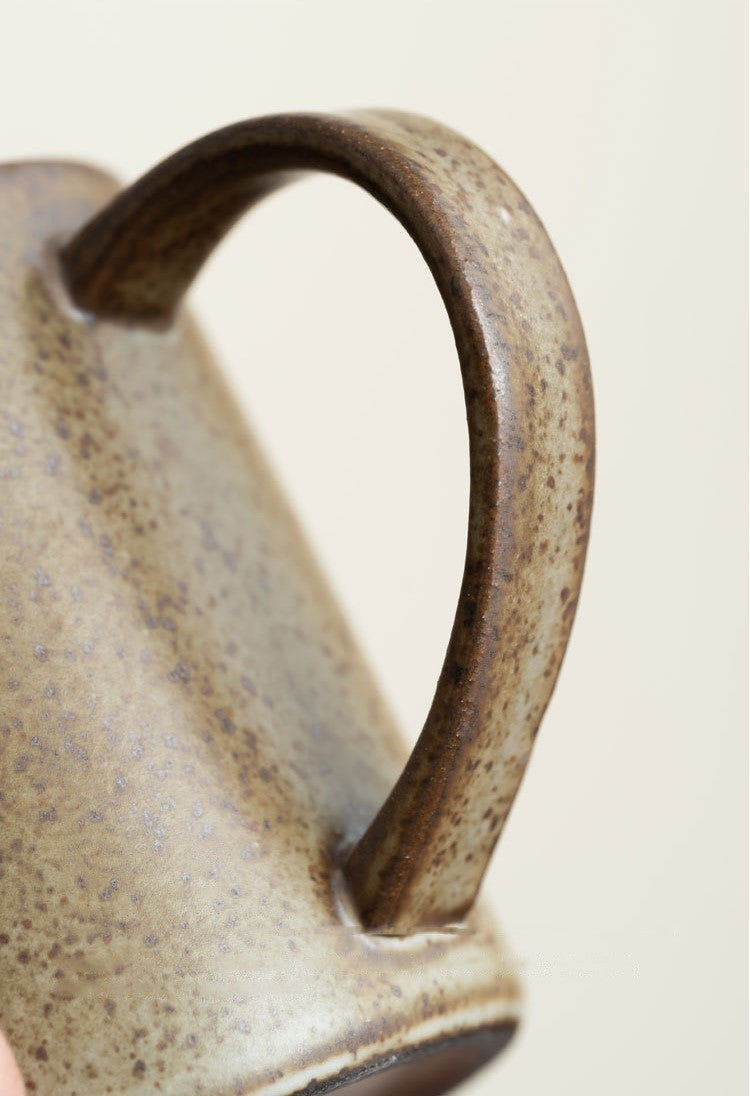 Earthen Stillness – Handcrafted Rustic Ceramic Straight Coffee Cup with Saucer