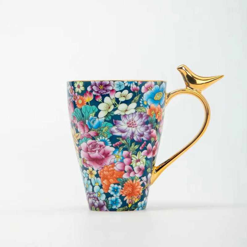 Blooming Splendor — Handmade Porcelain Coffee Mug