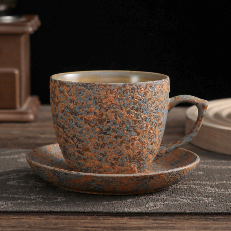 Aurora Speckles – Handcrafted Bubble-Glaze Ceramic Coffee Cup Set