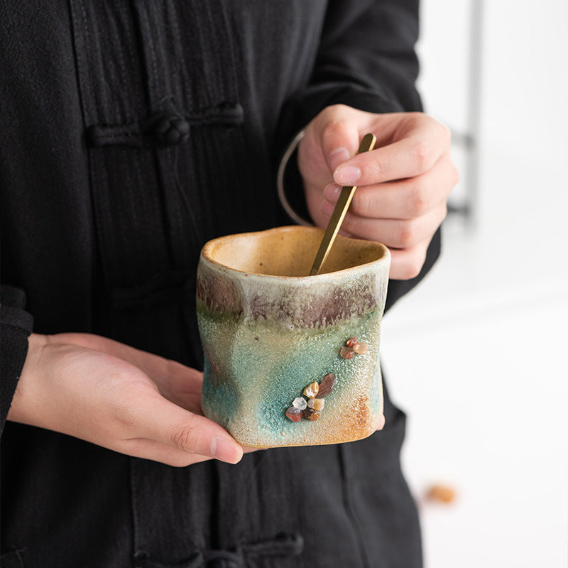 Stone Harmony – Handcrafted Kiln-Glazed Porcelain Coffee Cup