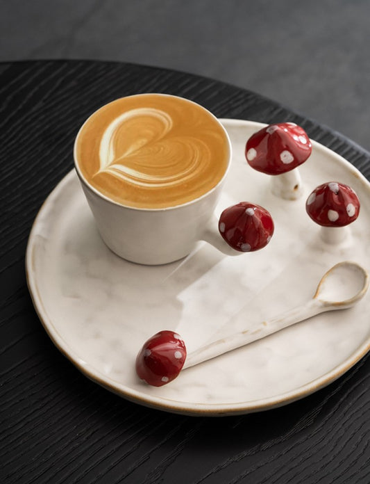 Mushroom Morning — Handmade Porcelain Coffee Set