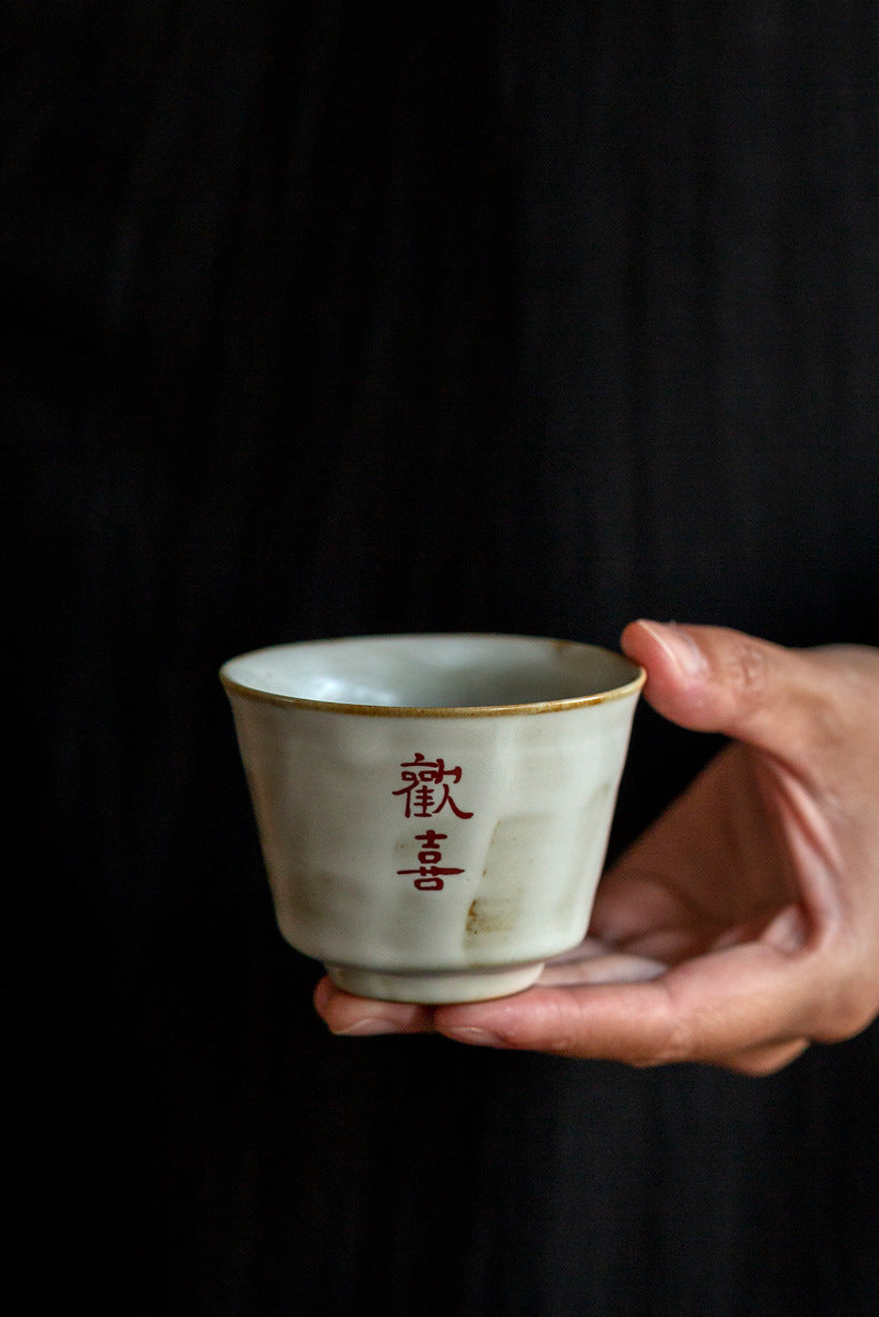 Blessings in Every Sip — Handmade Jingdezhen Teacup & Handle Teapot Sets