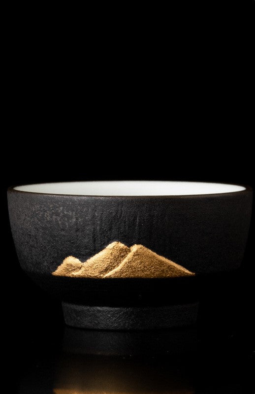 Golden And Silver Mountain — Handcrafted Porcelain Tea Cups Set