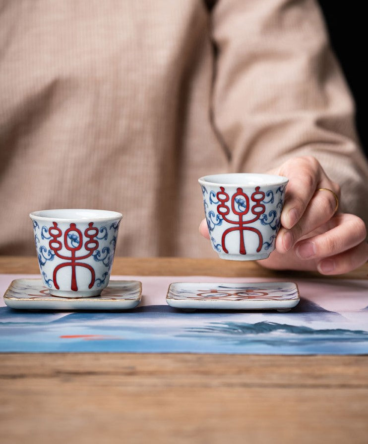 Joy & Harmony — Two-Piece Porcelain Blue-and-White Tea Tasting Collection