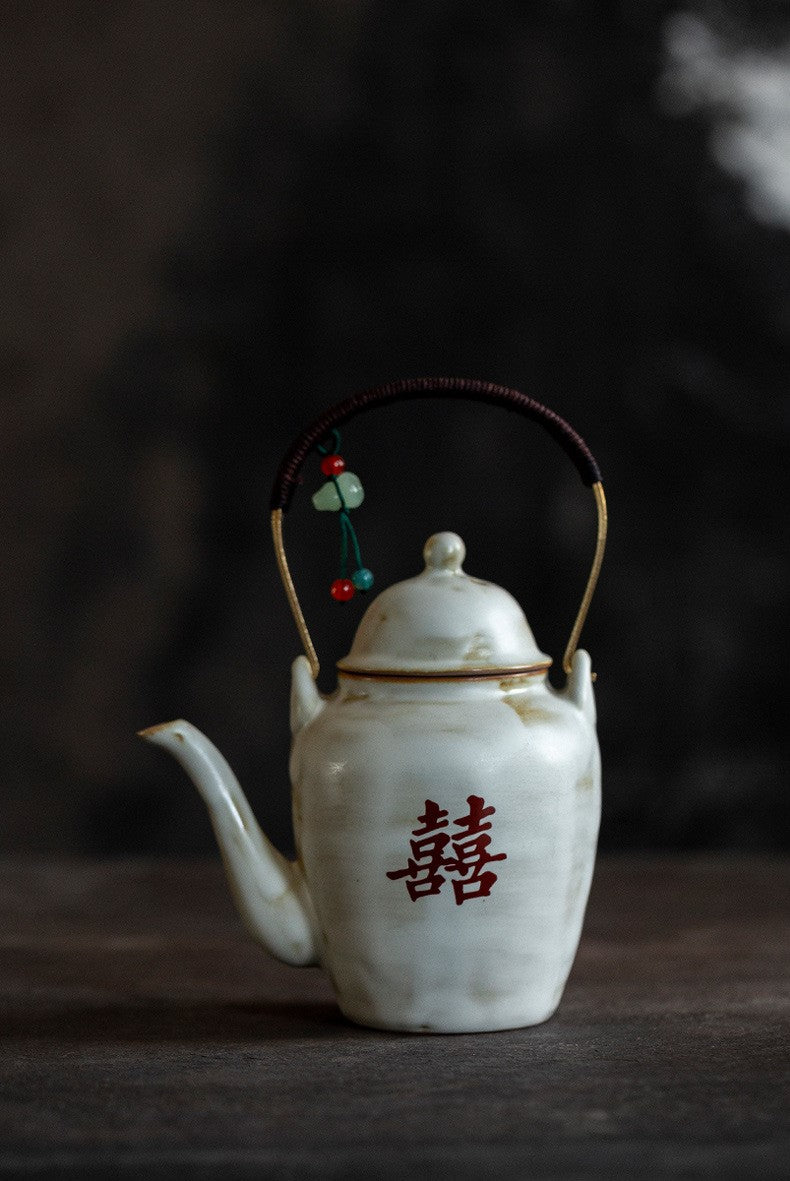 Blessings in Every Sip — Handmade Jingdezhen Teacup & Handle Teapot Sets