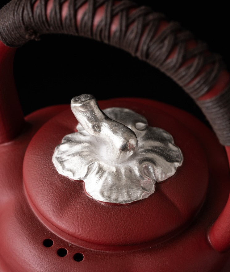 Forbidden City Red Teapot Set — Six-Piece Auspicious Tea Ceremony Gift Collection