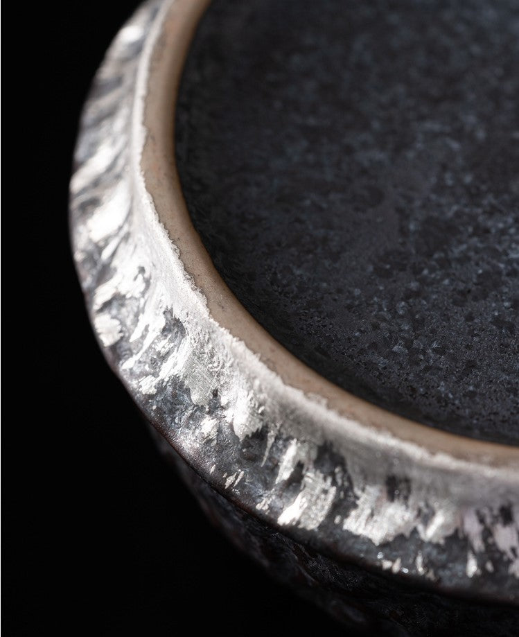 Dunhuang Reverie — Handcrafted Ceramic Tea Set with Silver Accents