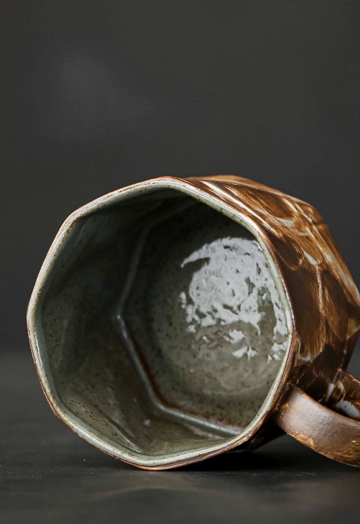 Earthen Traces – Handcrafted Rustic Ceramic Coffee Cup & Saucer Set