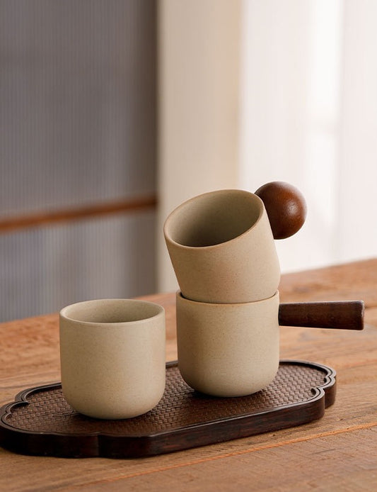 Earthen Harmony – Handcrafted Stoneware Coffee Cup Series
