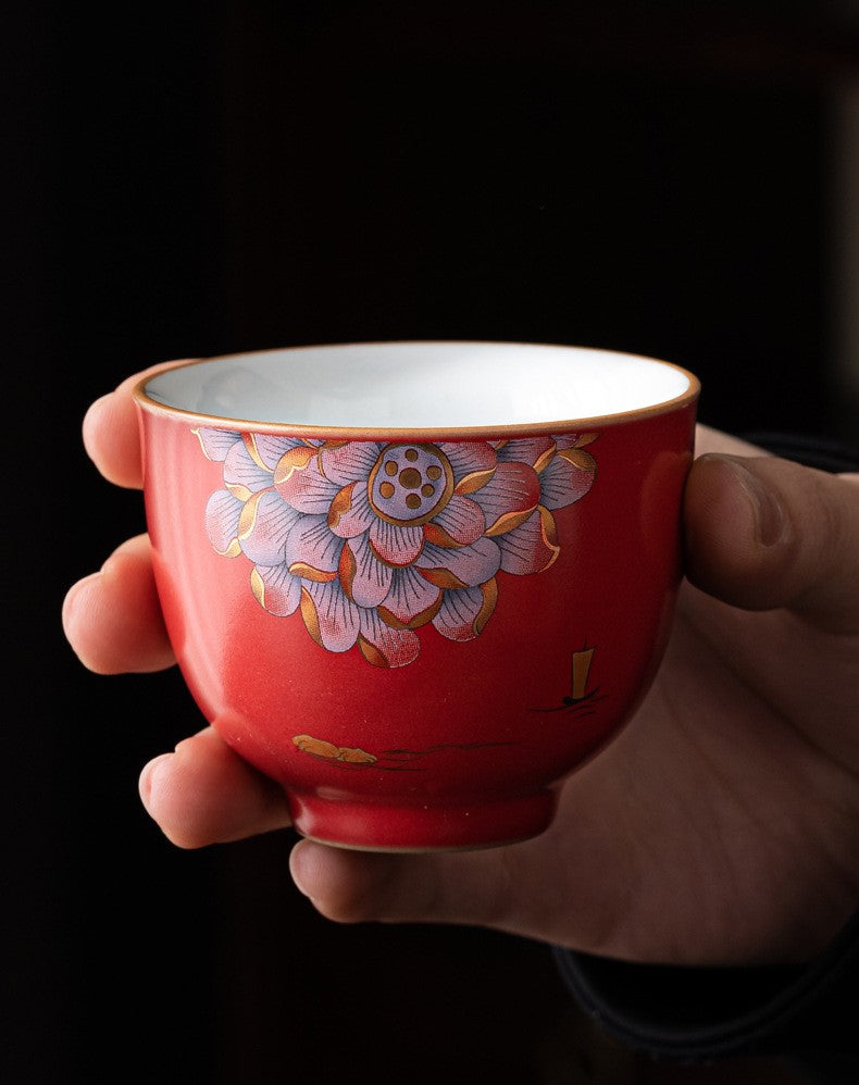 Hundred Years of Harmony — Jingdezhen Porcelain Tea Set · 7-Piece Lotus Gift Box