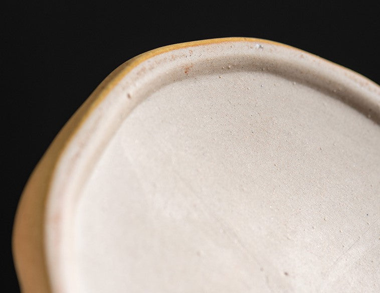 Earthbound Elegance – Wabi-Sabi Rope Handle Porcelain Coffee Cup & Saucer Set