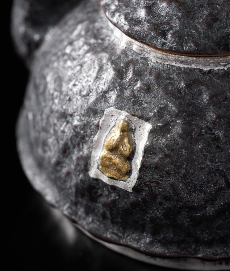 Dunhuang Reverie — Handcrafted Ceramic Tea Set with Silver Accents