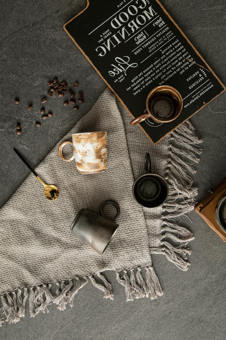 Wabi-Sabi Echo – Rustic Porcelain Coffee Mug, Artisan Made