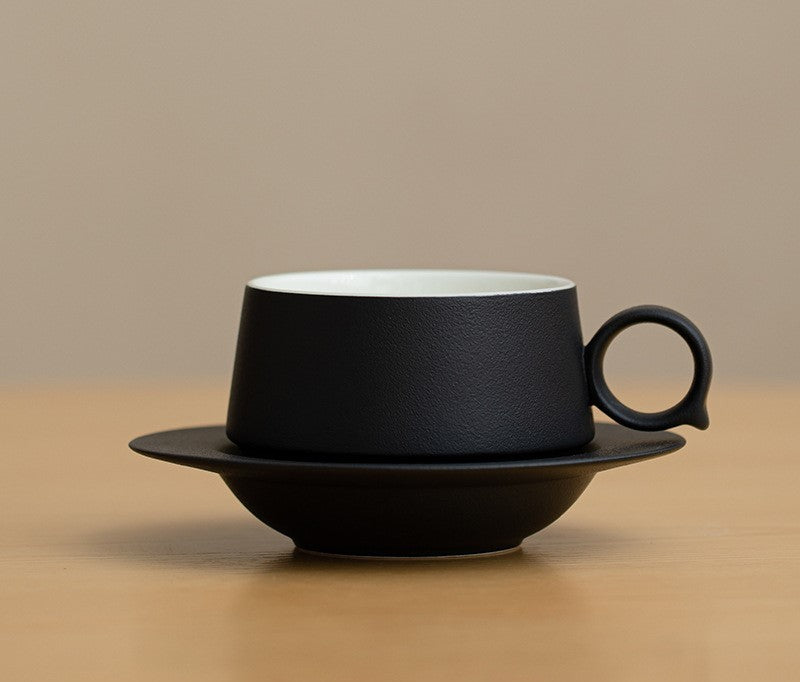 Ink Splash – Handcrafted Ceramic Coffee Mug & Saucer Set