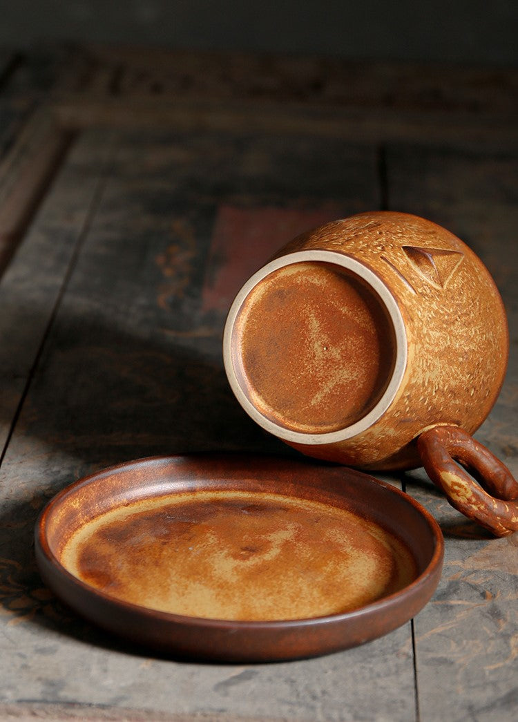 Silent Clay Muse – Handcrafted Porcelain Face Coffee Cup & Saucer Set
