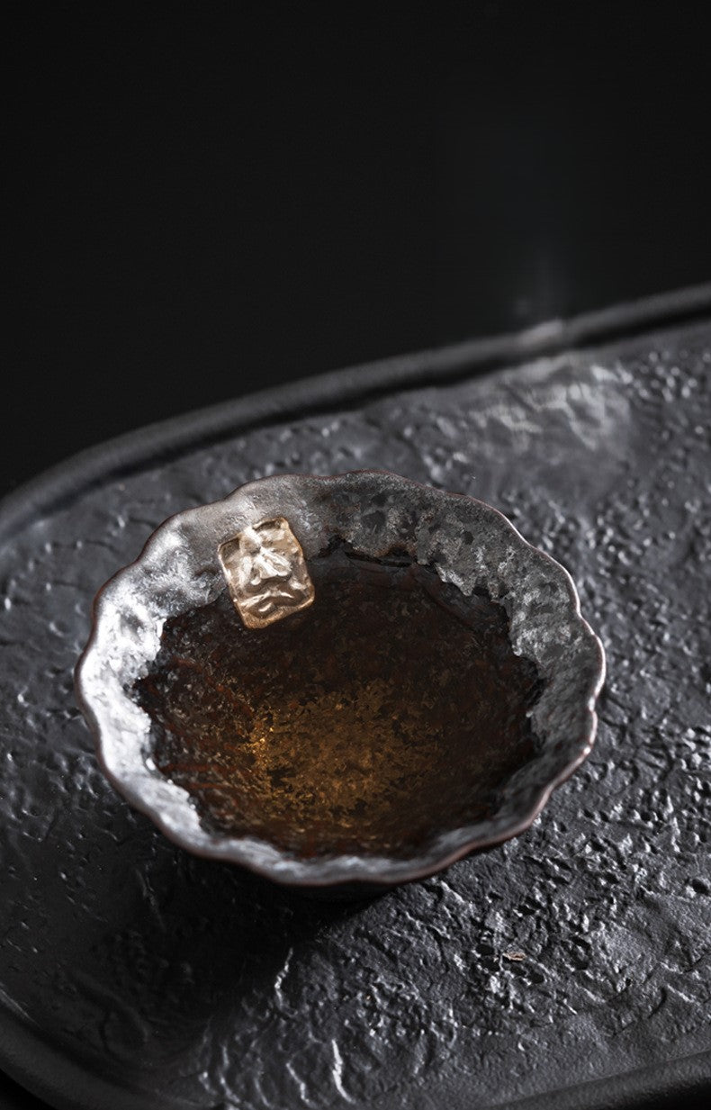Dunhuang Reverie — Handcrafted Ceramic Tea Set with Silver Accents