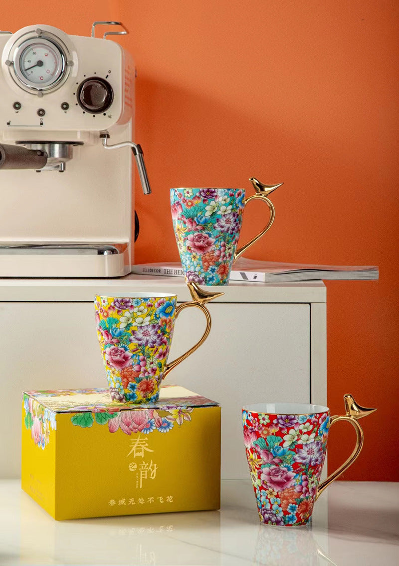 Blooming Splendor — Handmade Porcelain Coffee Mug